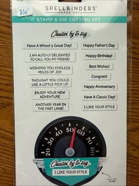 Spellbinders 'Cruisin' Sentiments' Stamp & Die Set